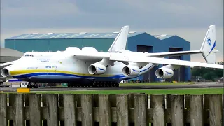 **World's largest plane**, the Antonov AN-225 Mriya - Arrival & Departure at Brize Norton, UK