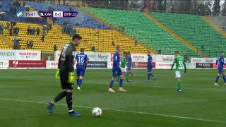 УПЛ 2018/19. «Карпати» – «Динамо» – 0:0. Момент! Мякушко пробиває над поперечкою! (16 хв.)