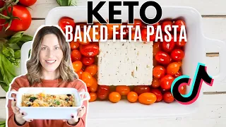 Making the Viral TikTok Baked Feta Pasta KETO!! EASIEST KETO PASTA YOU WILL EVER MAKE