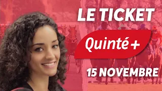 PRONOSTICS QUINTÉ+ - MARDI 15 NOVEMBRE - CHANTILLY