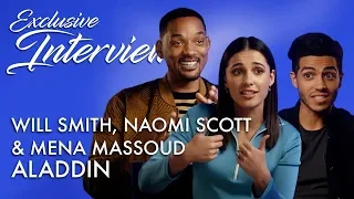 ALADDIN Interview: Will Smith, Naomi Scott & Mena Massoud