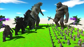 Godzilla Revolt Battle - Godzilla 2014 of Evolution VS King Kong - Animal Revolt Battle Simulator