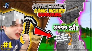 Minecraft Sinh Tồn Công Nghiệp #1: Siro Xây Nhà Máy Sắt Khổng Lồ Trước Làng