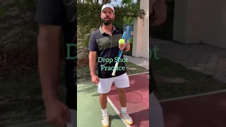 Drop shot practice against the wall