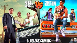 GTA V vs Saints Row V Gamplay faceoff Comparison 2022 | Clueless Gaming | 4K 60FPS #gta5 #saintsrow