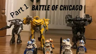 Transformers dotm battle of Chicago transformers stopmotion PART 1