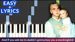 Eminem - Mockingbird EASY Piano Tutorial + Lyrics