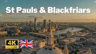 London from Above: 4K Drone Views - St Paul's & Blackfriars 🚁🏙️