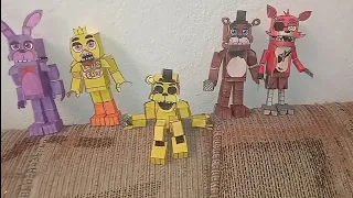 papercraft todos los personajes de five nights at Freddy's 1 (especial 1000 subs)