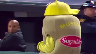 Andre gets revenge on Cleveland Indians mascot Mustard during race