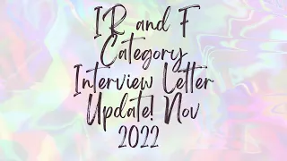 IR and F Category Interview Letter Update | November 2022 | US embassy Jamaica