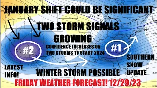 Two storm systems likely to start 2024! Winter storm possible. Significant changes deeper in January