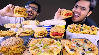 Eating Pizzas, Burgers, Wraps, Shawamas, Loaded fries | Mukbang Asmr | Food Reviews