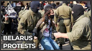 Belarus police violently detain dozens of female protesters