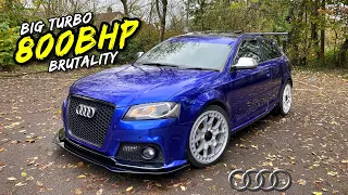 THIS 800BHP CAPABLE BIG TURBO 3.2L AUDI A3 IS PURE INSANITY!!