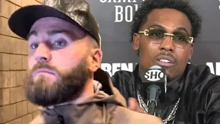 Caleb Plant RESPONDS to Jermall Charlo & tells him WHY HE PULLED UP to watch him BEAT Benavidez Jr