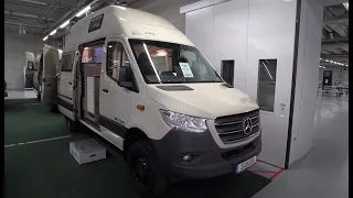 Sprinter motorhome 2021 4x4: HRZ Sahara with roof bed and plenty of space under 3.5 tons.