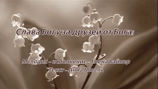 Слава Богу за друзей от Бога. Елена Ваймер