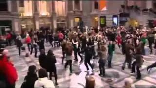 Historical flash mob in Central Station Antwerp (Belgium)