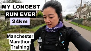 LONGEST Run 24km (15 Miles) As A Slow & Beginner Runner | 11 Weeks Until Manchester Marathon
