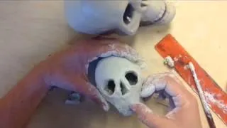 dia de los muertos clay skull