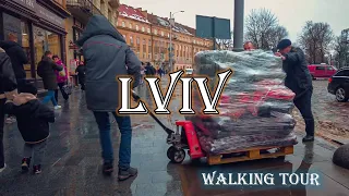 🇺🇦 Lviv Prospect Svobody, Prospect Shevchenko. Walking tour. Ukraine 4K. Street sounds