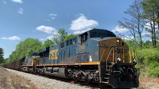 CSX N319-15 Coal Loads revving it up out of Columbia, SC on the Eastover Subdivision