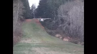 Cessna 182 steep grass strip, Ski jump #2 , narrower, steeper, shorter.