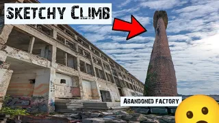 SKETCHY Chimney Climb ABANDONED Factory  Pragovka