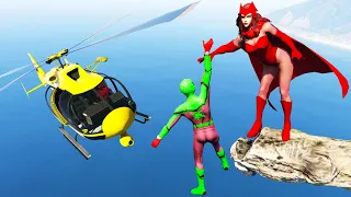 GTA 5 Epic Ragdolls SPIDERMAN Color vs SCARLET WITCH Jump/Fails #63(Euphoria Physics, Funny Moments)