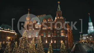 New Year and Christmas 2018. Moscow. Kremlin. Red square. 4K & HD.