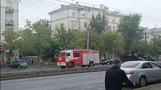 Russian Fire Truck Responding with Siren Yelp