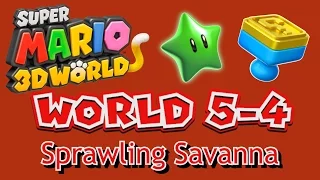 Super Mario 3D World - World 5-4: Sprawling Savanna (all collectables)