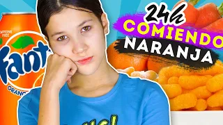 24 HORAS COMIENDO NARANJA - ME HAGO DAÑO EN LA NIEVE Y ME COMPRAN LO QUE QUIERO | Daniela Golubeva