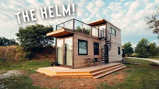 Amazing 2 Story Shipping Container Home. The Helm Airbnb Tiny house Tour!