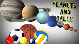 Planet 🪐🌏 size comparison using Balls 🥎⚽️🏀 - Solar System for Kids