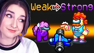I play the NEW WEAK to STRONG MOD in AMONG US!