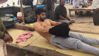 Complete Street Indian Body massage at Banks of the Ganges Part-1| 4K