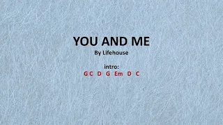 You and Me by Lifehouse - easy acoustic chords and lyrics