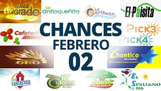 Resultados del Chance del Miércoles 2 de Febrero de 2022 | Loterias 😱🤑💰💵