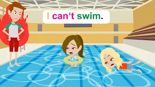 Ella can't swim - Funny English Animated Story - Ella English