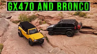 Ford Bronco and Lexus GX470 in Moab | Hells Revenge X Moab Rim Trail