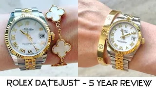 ROLEX DATEJUST - 5 YEAR REVIEW | Black and Gold Style