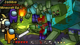 Minecraft Mutant Boss vs Among Us 🛠 Survival Mode Zombie - Animation