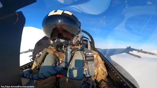 PILOTS VIEW US Airforce F-16 Fighting Falcon flying in exercise