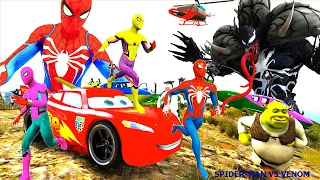 Siêu Nhân Người Nhện đi Ô tô, Máy bay, Spider-man Challenge Crazy Cars Monster Truck, Superhero GTA