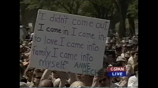 ANNE HECHE and Ellen DeGeneres address Millennium March for Equality 4/30/2000 -- Ellen intro's Anne