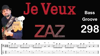 JE VEUX (Zaz) How to Play Bass Groove Cover with Score & Tab Lesson