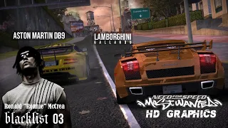 Need For Speed Most Wanted Mod Full HD - Blacklist 03 Aston Martin DB9 vs Red Lamborghini Gallardo