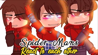 Spider-men react to each other (and a bit of avengers) |gachaclub|XDO|Marvel|Spider-man|